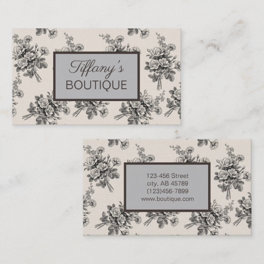 ヴィンテージフローラファッションスパ美しいサロン 名刺 (正面/裏面)