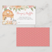 ヴィンテージフローラファームアニマルガールおむつラッフル エンクロージャーカード (正面/裏面)