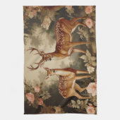 ヴィンテージフローラフォレストディアー キッチンタオル (縦)