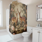 ヴィンテージフローラフォレストディアー シャワーカーテン (インサイチュ)
