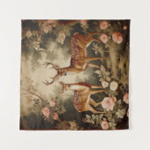 ヴィンテージフローラフォレストディアー タペストリー (正面)