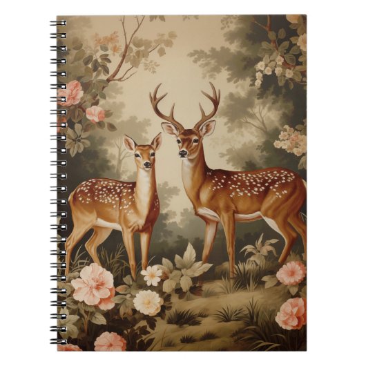 ヴィンテージフローラフォレストディアー ノートブック (正面)