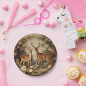 ヴィンテージフローラフォレストディアー ペーパープレート (パーティー)