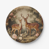 ヴィンテージフローラフォレストディアー ペーパープレート (正面)