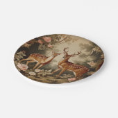 ヴィンテージフローラフォレストディアー ペーパープレート (アングル)