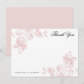 ヴィンテージフローラフラットサンキューノートカード ノートカード (正面/裏面)