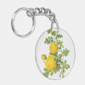 ヴィンテージフローラフラワーイエローローズバイルドート キーホルダー (正面左)