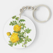 ヴィンテージフローラフラワーイエローローズバイルドート キーホルダー (裏面)