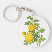 ヴィンテージフローラフラワーイエローローズバイルドート キーホルダー (正面)