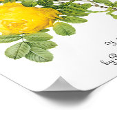 ヴィンテージフローラフラワーイエローローズバイルドート ポスター (角)