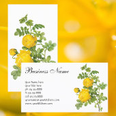 ヴィンテージフローラフラワーイエローローズバイルドート 名刺