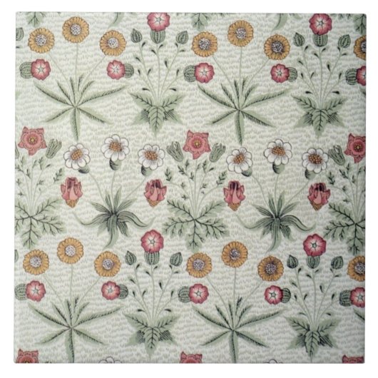 ヴィンテージフローラフラワーズウィリアムモリスデイジー タイル (正面)