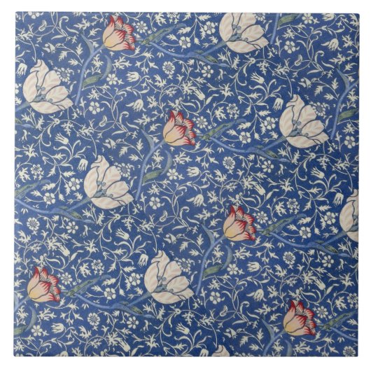 ヴィンテージフローラフラワーズウィリアムモリスメドウェイ タイル (正面)