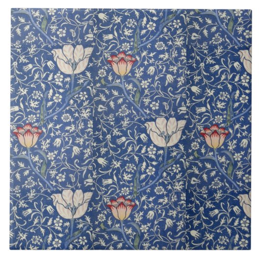 ヴィンテージフローラフラワーズウィリアムモリスメドウェイ タイル (正面)