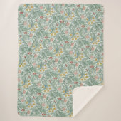 ヴィンテージフローラフラワーズウィリアムモリスレスター シェルパブランケット (正面)
