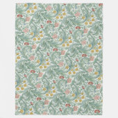 ヴィンテージフローラフラワーズウィリアムモリスレスター フリースブランケット (正面)