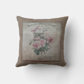 ヴィンテージフローラフランスのカントリーラップ クッション (裏面)