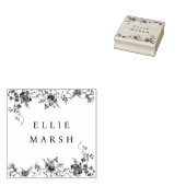 ヴィンテージフローラフランスのタイポグラフィブランドロゴ ラバースタンプ (押印)