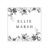 ヴィンテージフローラフランスのタイポグラフィブランドロゴ ラバースタンプ (インプリント)