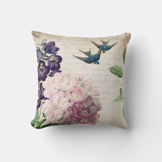 ヴィンテージフローラフランスのファームハウス装飾用クッション クッション (正面)
