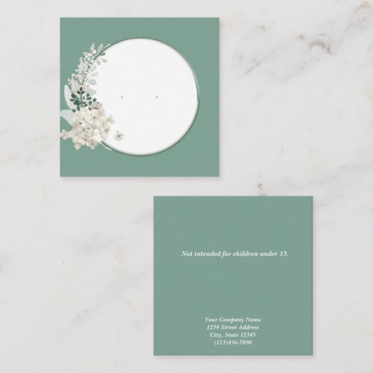 ヴィンテージフローラフレームスタッドイヤリングディスプレイカード 予約カード (正面/裏面)