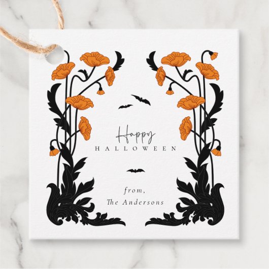 ヴィンテージフローラフレームハローウィンパーティ フェイバータグ (正面)
