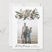 ヴィンテージフローラフレームホリデークリスマスフォトカード シーズンカード (正面)