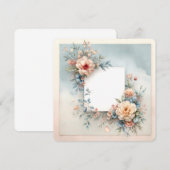 ヴィンテージフローラフレームロマンチック背景 招待状 (正面/裏面)