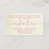 ヴィンテージフローラフレーム手作りカードスクラップブック作り 名刺 (裏面)