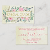 ヴィンテージフローラフレーム手作りカードスクラップブック作り 名刺 (正面/裏面)