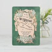 ヴィンテージフローラフレーム結婚式招待状 招待状 (スタンド正面)