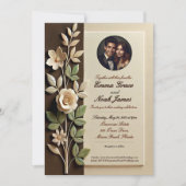 ヴィンテージフローラフレーム結婚式招待状 招待状 (正面)