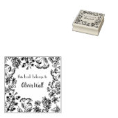 ヴィンテージフローラフレーム蔵書票Ex Libris Bookish ラバースタンプ (押印)