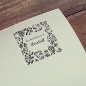 ヴィンテージフローラフレーム蔵書票Ex Libris Bookish ラバースタンプ