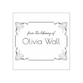 ヴィンテージフローラフレーム蔵書票Ex Libris Bookish ラバースタンプ (インプリント)