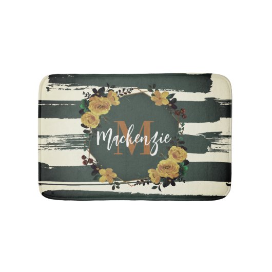 ヴィンテージフローラフレーム バスマット (正面)