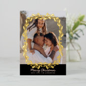 ヴィンテージフローラフレ実在ームフォイル2フォトクリスマス 箔シーズンカード (立ち正面)