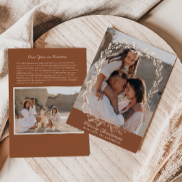 ヴィンテージフローラフレ実在ームフォイル2フォトクリスマス 箔シーズンカード