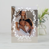 ヴィンテージフローラフレ実在ームフォイル2フォトクリスマス 箔シーズンカード (立ち正面)