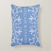 ヴィンテージフローラフローリカスタムッシュ文字とカラー アクセントクッション (正面(垂直))