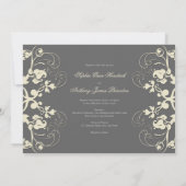 ヴィンテージフローラフローリッシュアイボリー結婚式招待状 招待状 (裏面)