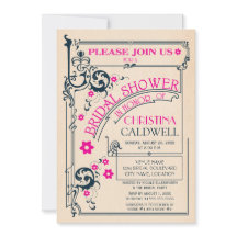 ヴィンテージフローラフローリッシュネイビーマゼンタブライダルシャワー