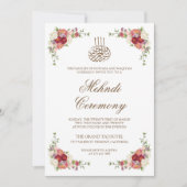 ヴィンテージフローラブケ縁どイスラムメンディ 招待状 (正面)