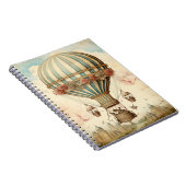 ヴィンテージフローラブストライプルー熱気球 ノートブック (右側)