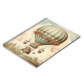 ヴィンテージフローラブストライプルー熱気球 ノートブック (左側)