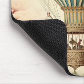 ヴィンテージフローラブストライプルー熱気球 マウスパッド (コーナー)