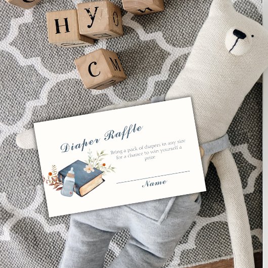 ヴィンテージフローラブックおむつラッフルベビーシャワー エンクロージャーカード