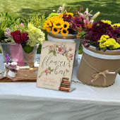 ヴィンテージフローラブックスブライダルシャワーフラワーバー 台座サイン