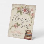 ヴィンテージフローラブックスブライダルシャワーフラワーバー 台座サイン (正面)