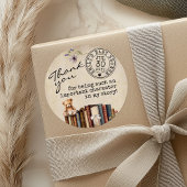 ヴィンテージフローラブックスベビーベイビーシャワーありがとう ラウンドシール